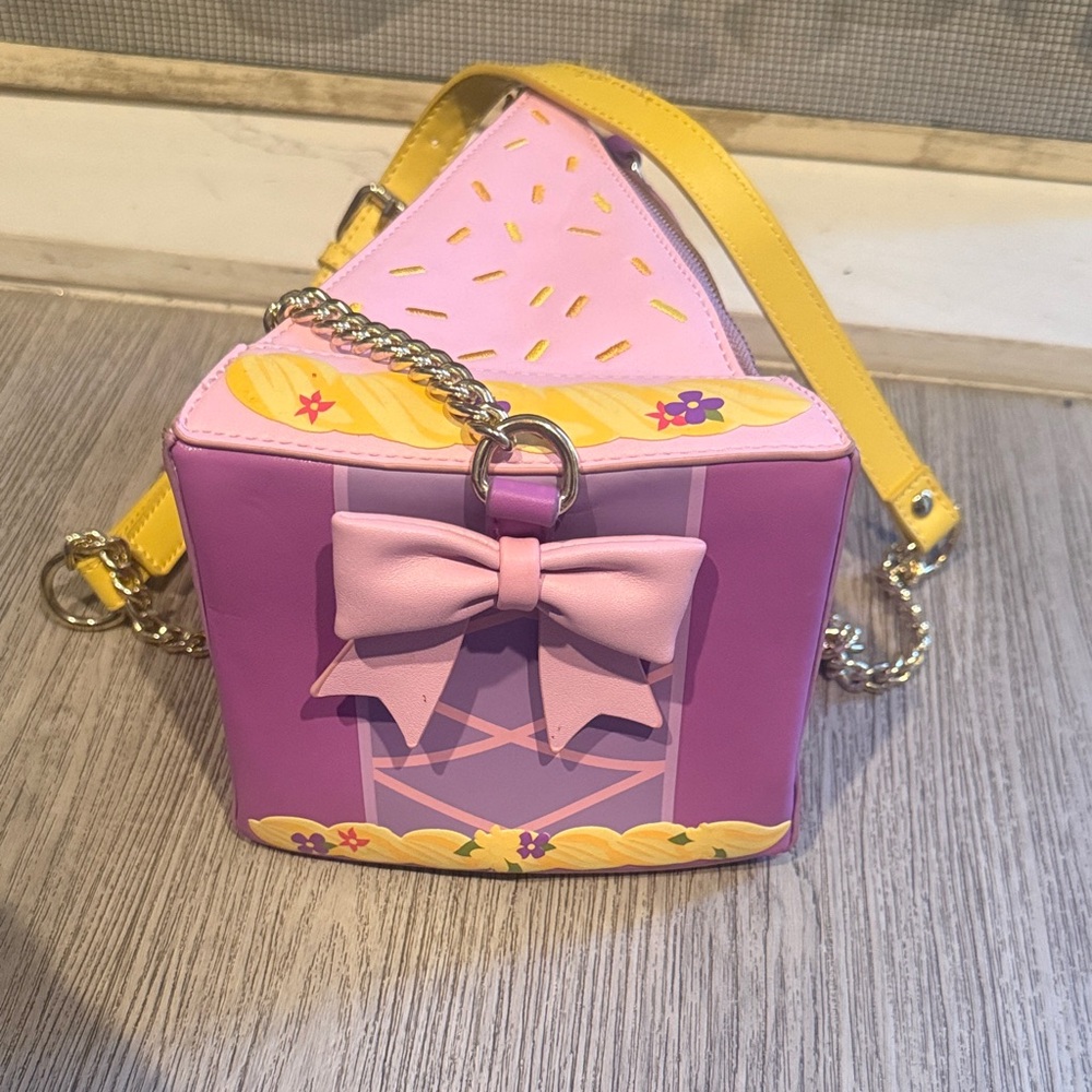 Disney Tangled Loungefly Pink and Purple Cake Slice Bag - Picture 8 of 14
